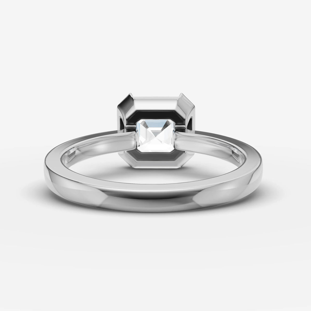 Demi asscher diamond setting in gold, view 18