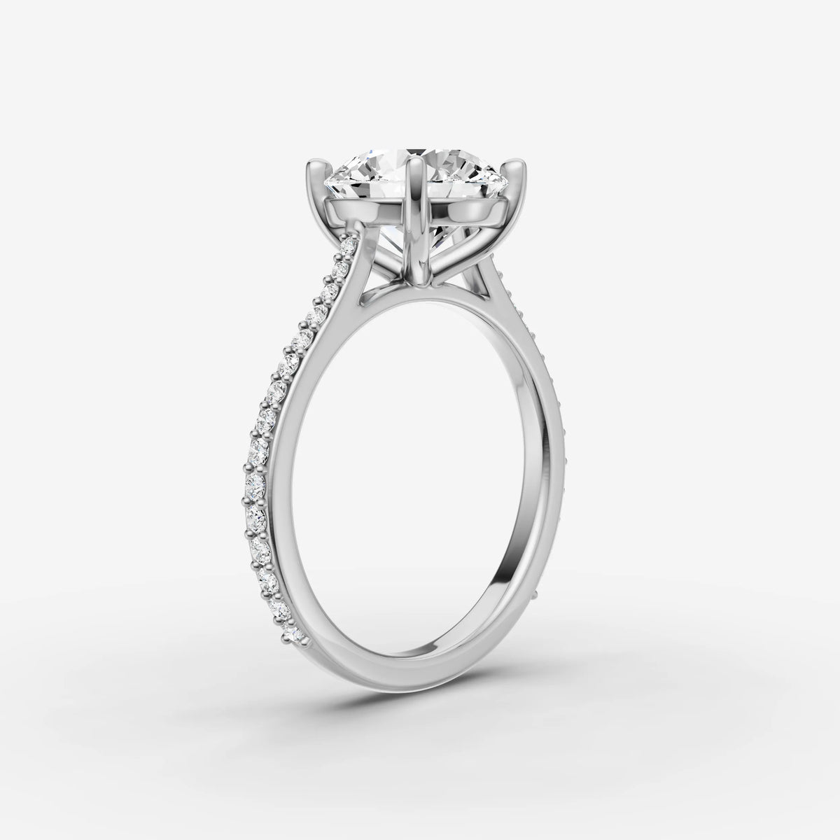 Cathedrale round diamond setting in gold, view 16