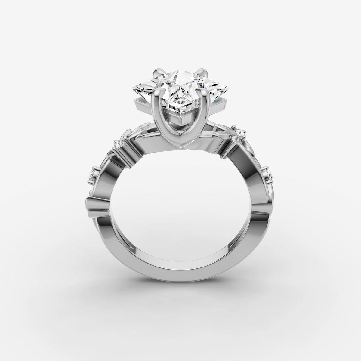 Fleur princess diamond setting in gold, view 15
