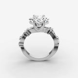 Fleur princess diamond setting in gold, view 15