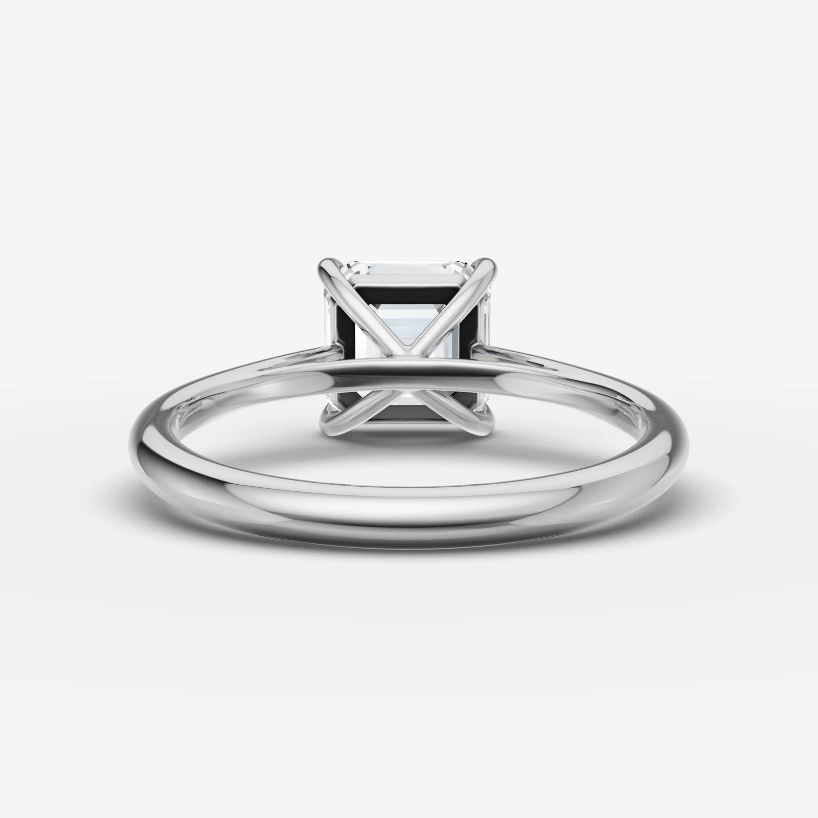 Cathedrale asscher diamond setting in gold, view 18
