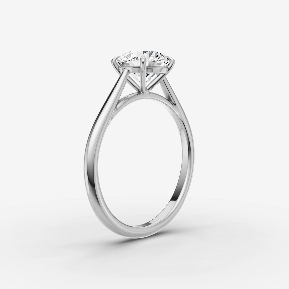 Cathedrale round diamond setting in gold, view 16