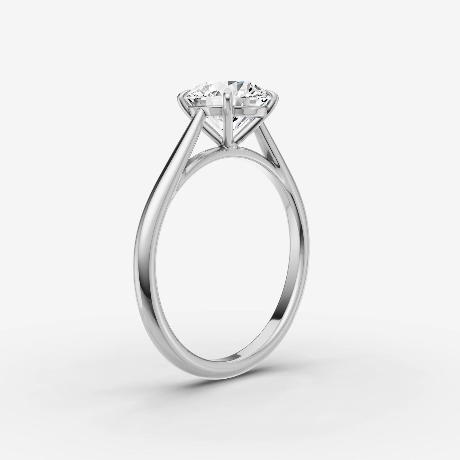 Cathedrale round diamond setting in gold, view 16