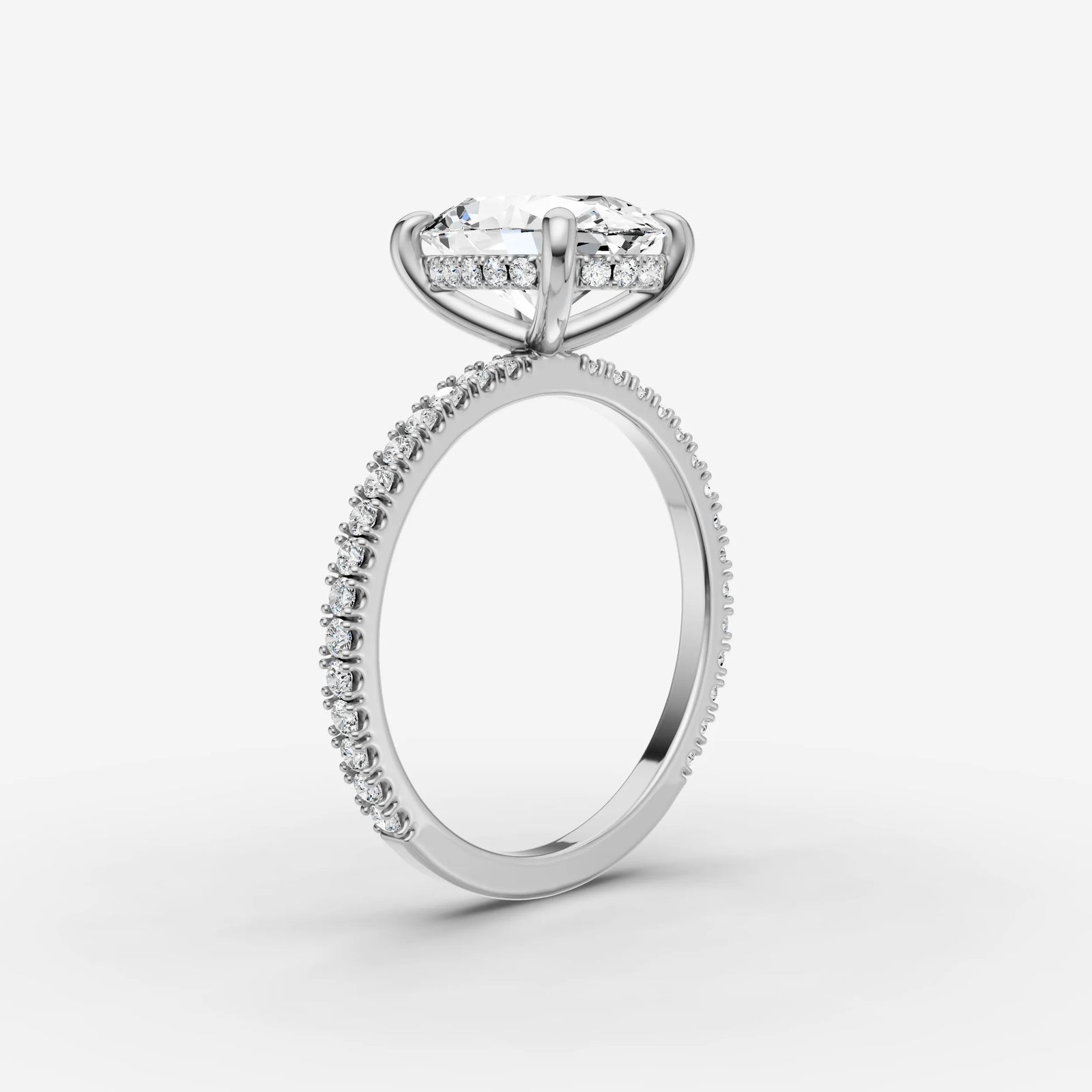 Mystere Etoile oval diamond setting in gold, view 16