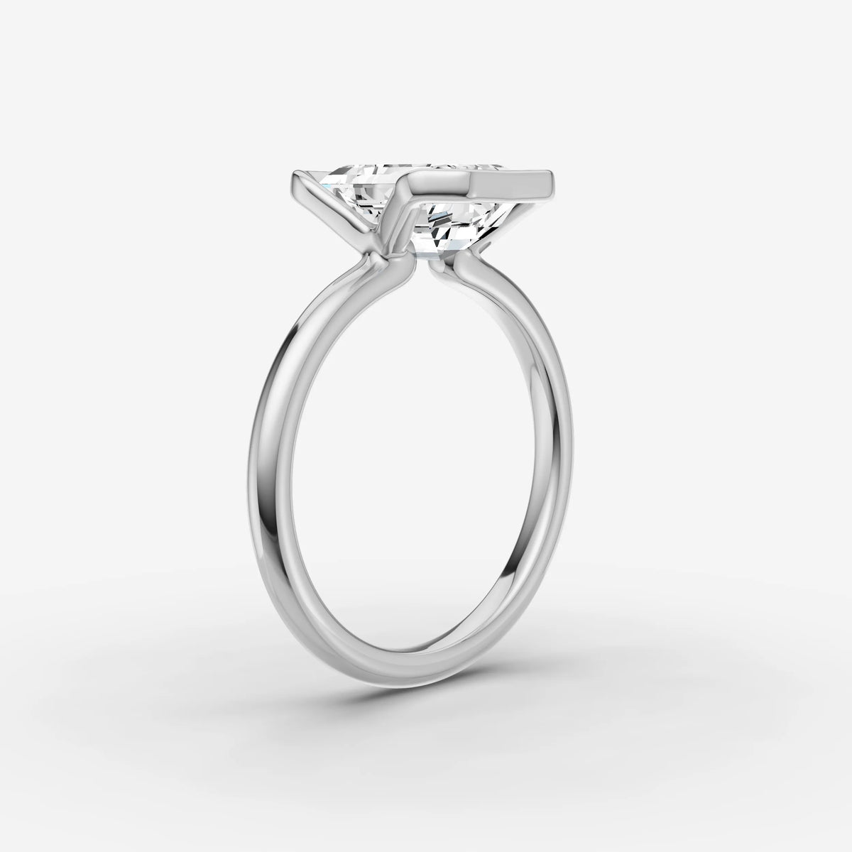 Demi emerald diamond setting in gold, view 16