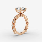 Heritage asscher diamond setting in gold, view 10