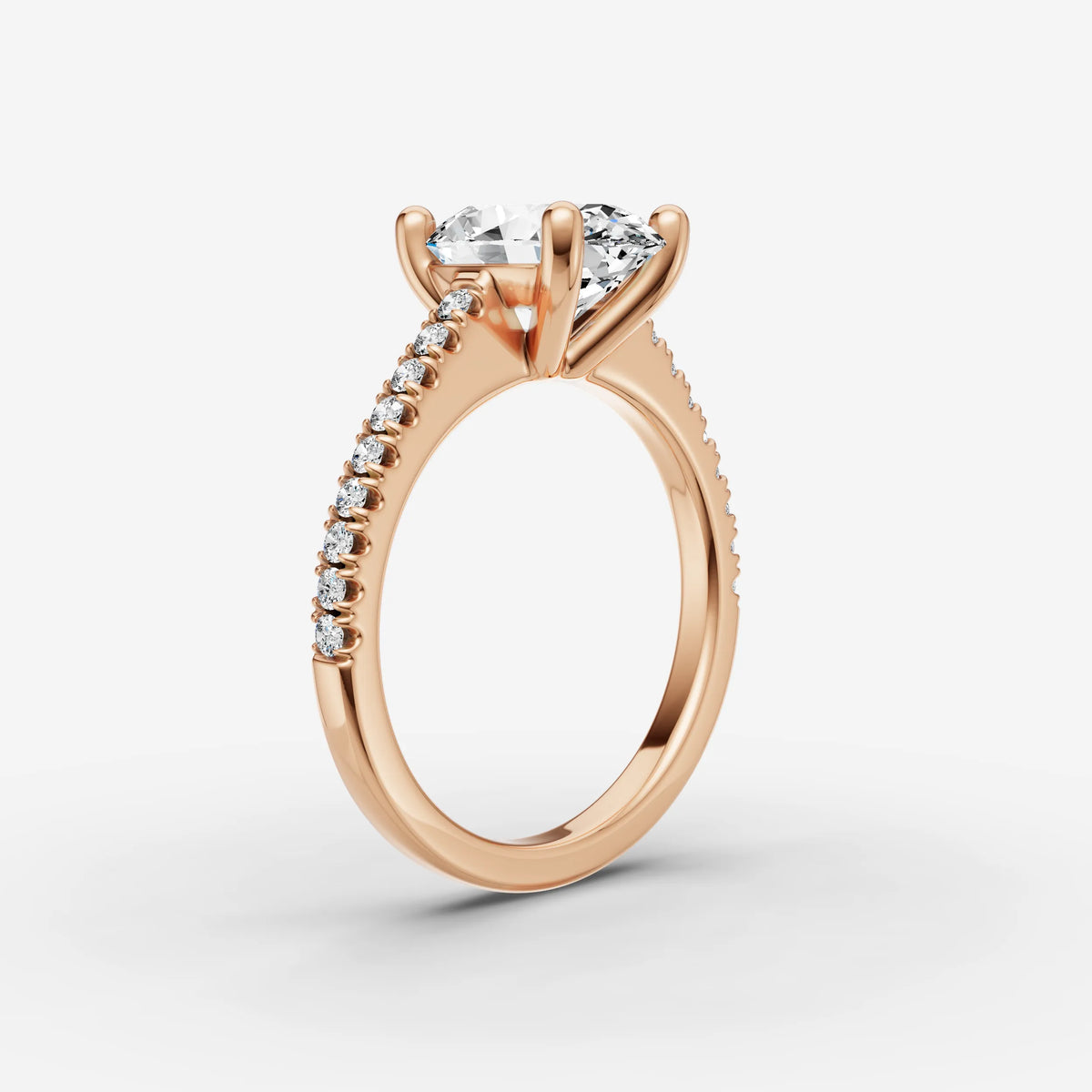 Cathedrale oval diamond setting in gold, view 10