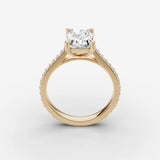 Cathedrale radiant diamond setting in gold, side view