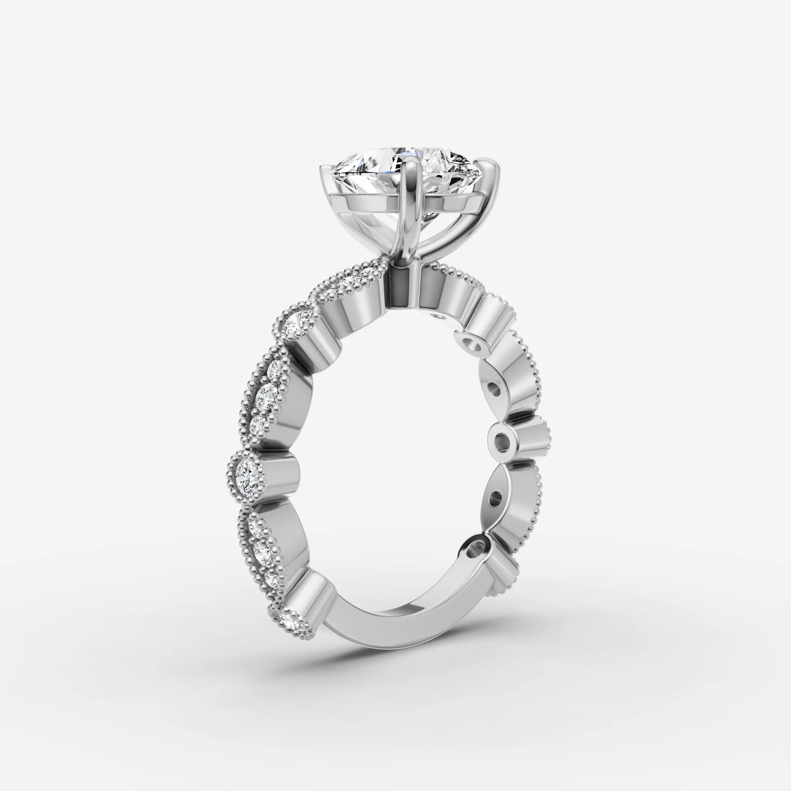 Heritage pear diamond setting in gold, view 16