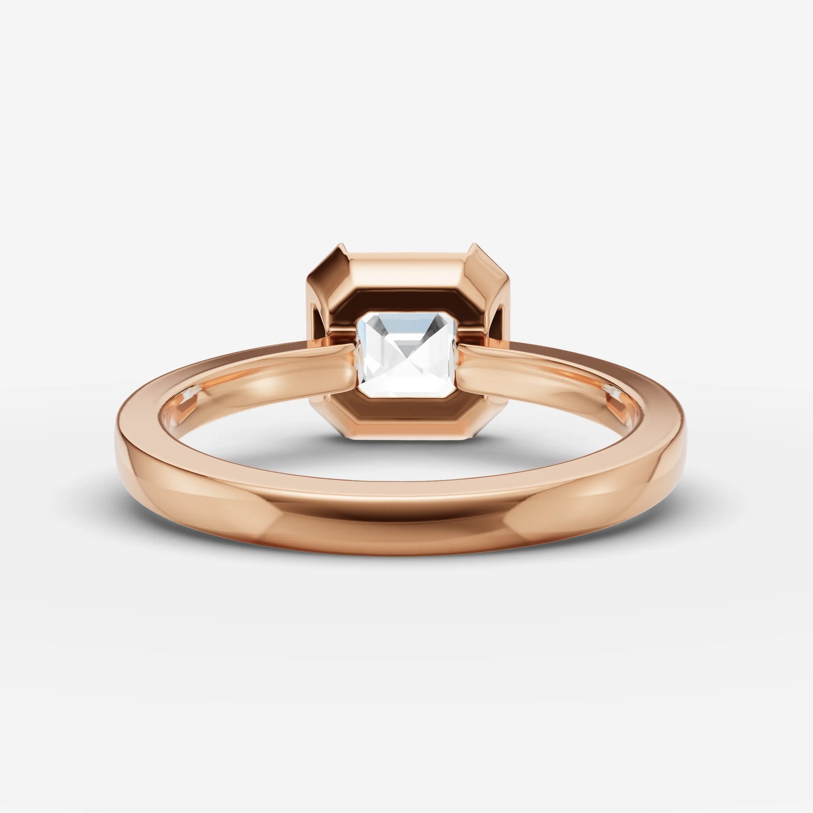Demi asscher diamond setting in gold, view 12