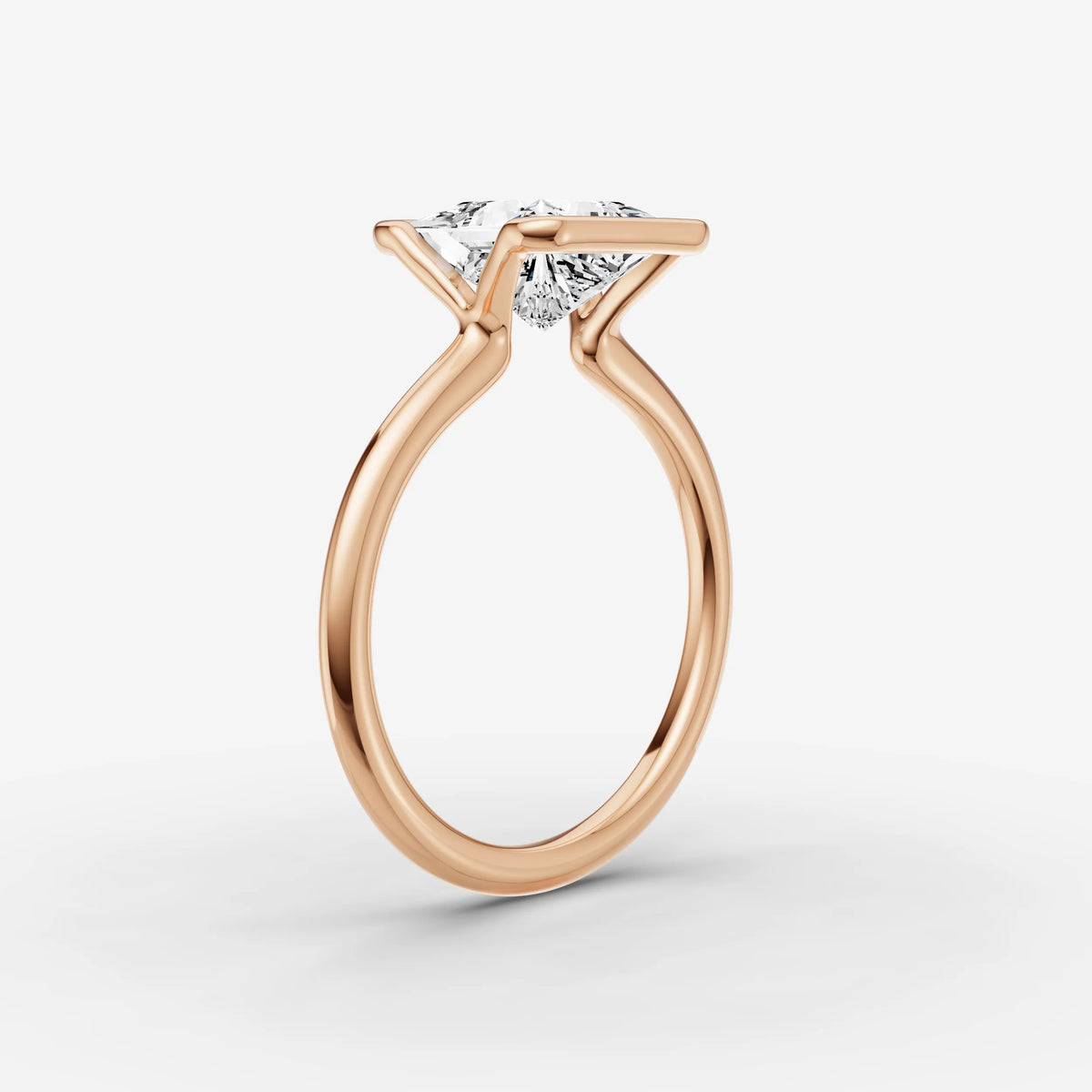 Demi princess diamond setting in gold, view 10
