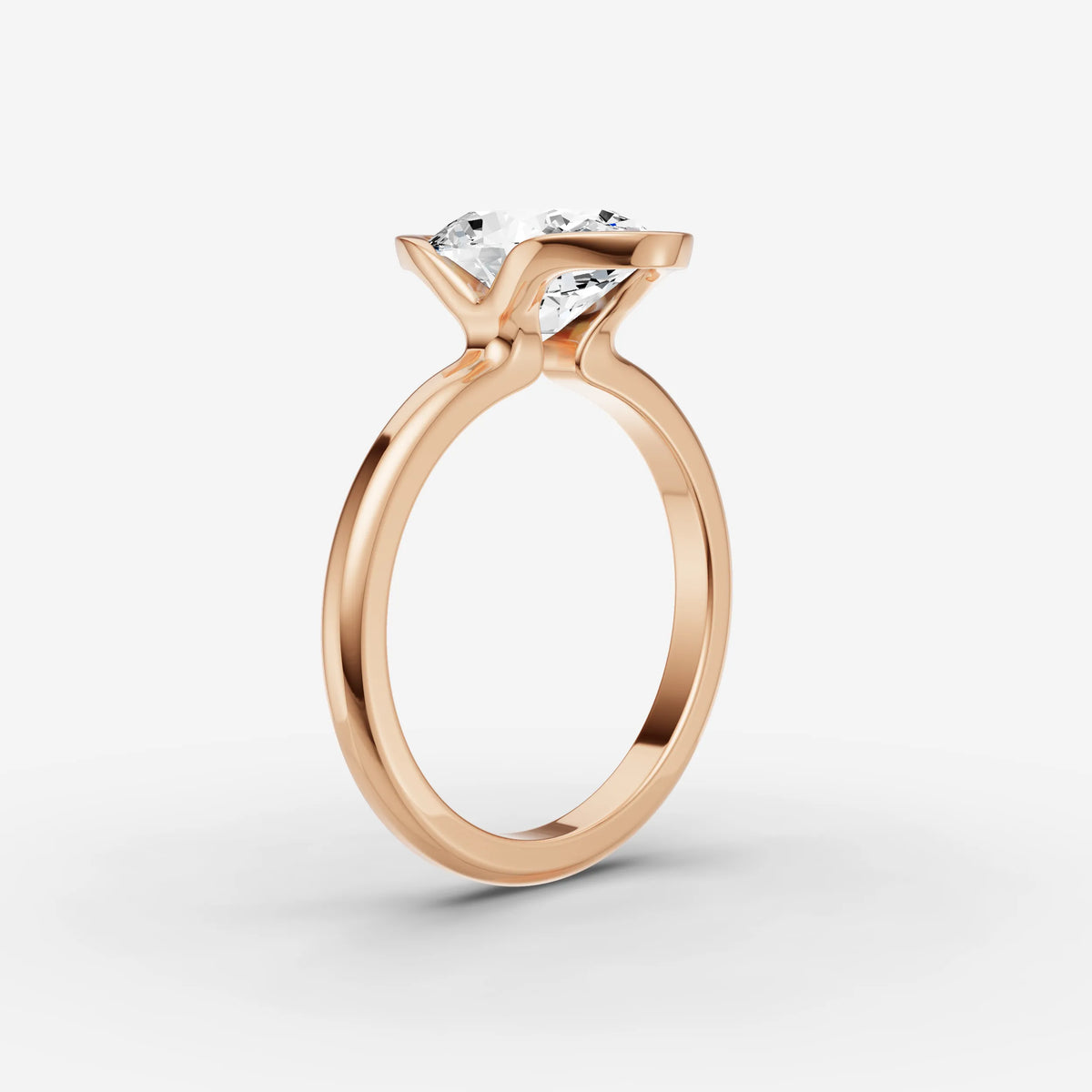 Demi oval diamond setting in gold, view 10