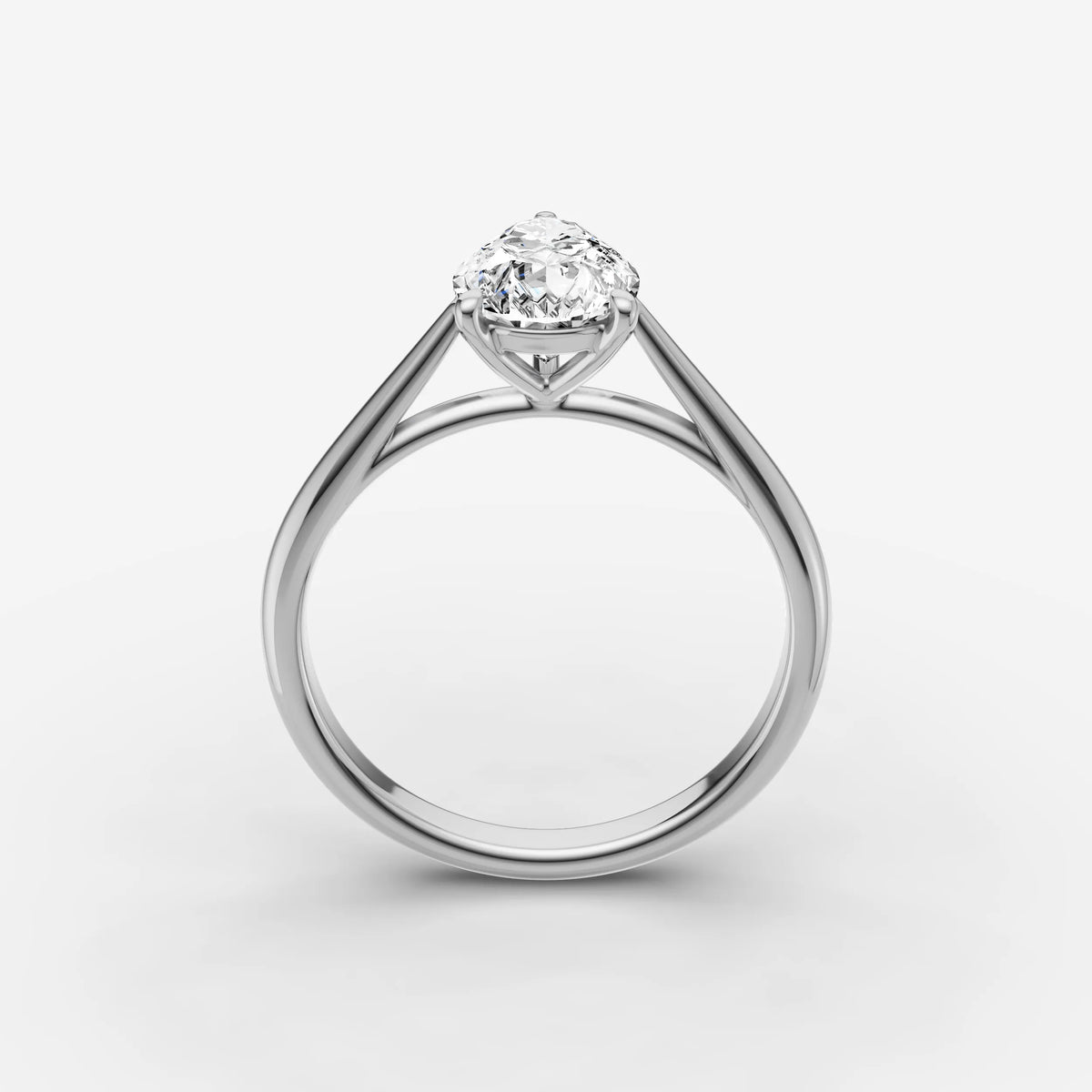 Cathedrale pear diamond setting in gold, view 15