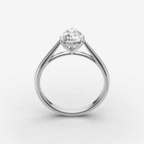Cathedrale pear diamond setting in gold, view 15