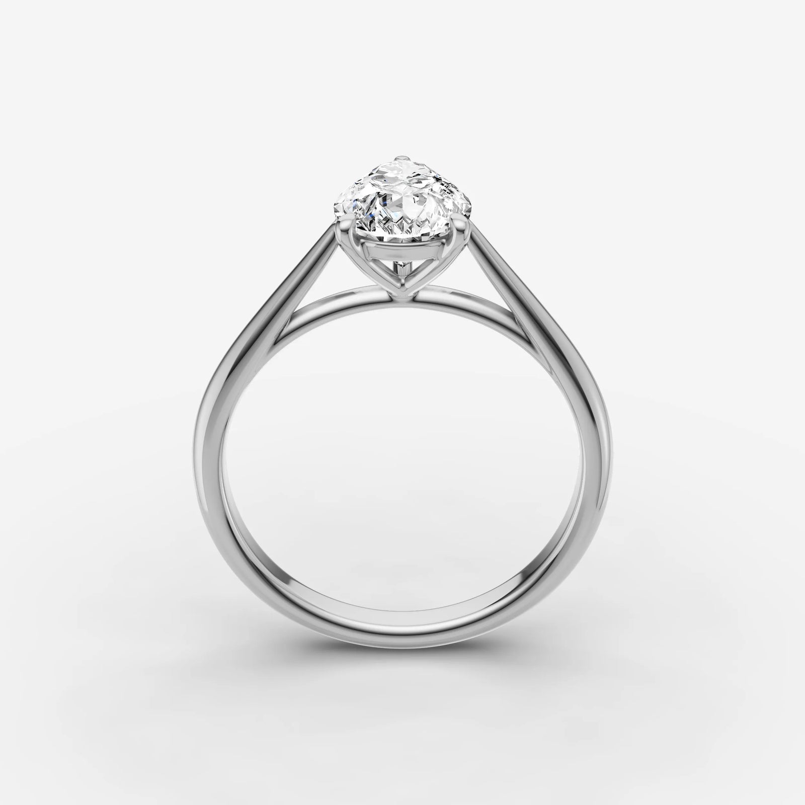 Cathedrale pear diamond setting in gold, view 15