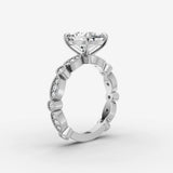 Heritage elongated cushion diamond setting in gold, view 16