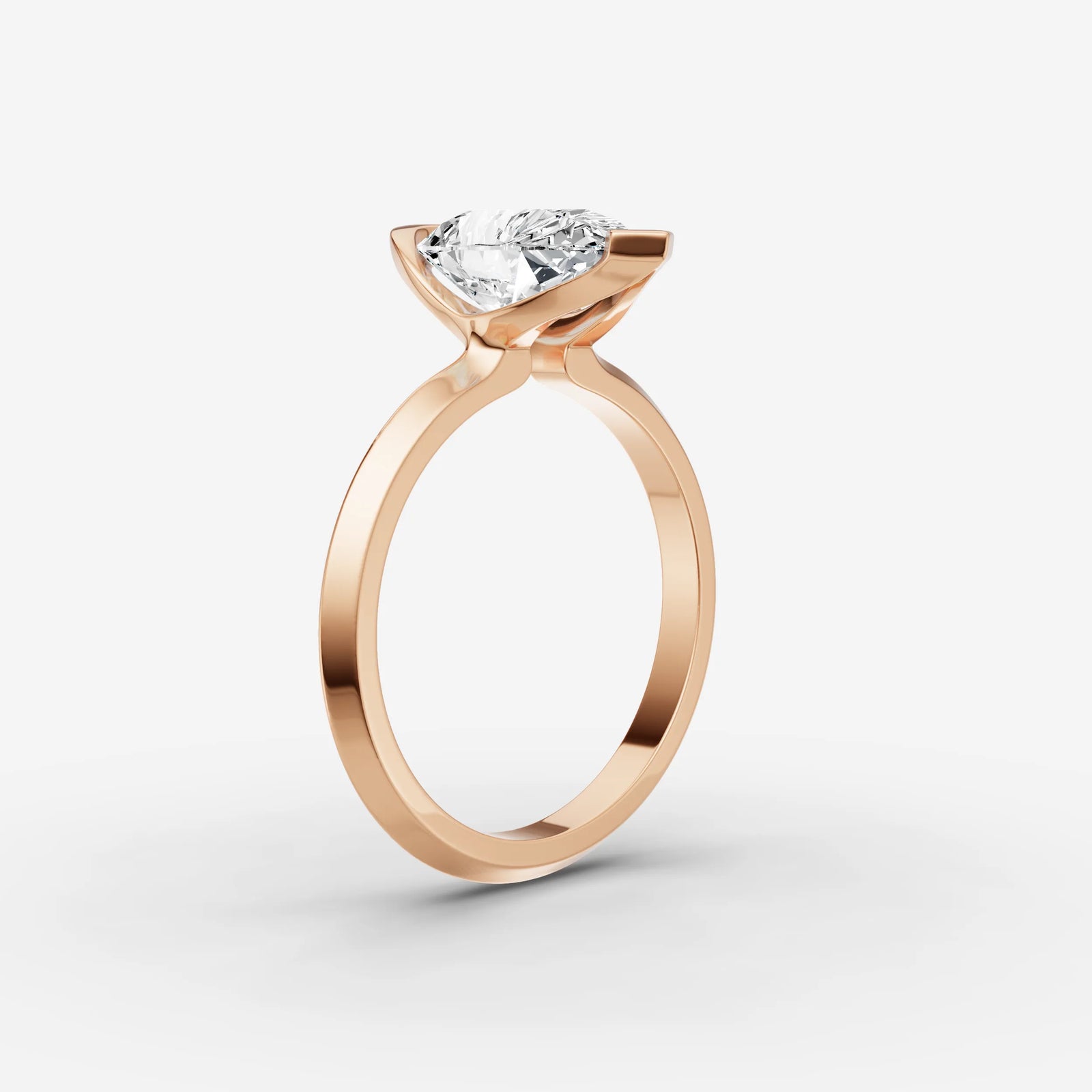 Demi pear diamond setting in gold, view 10
