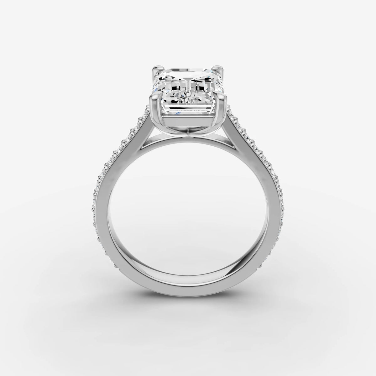 Cathedrale emerald diamond setting in gold, view 15