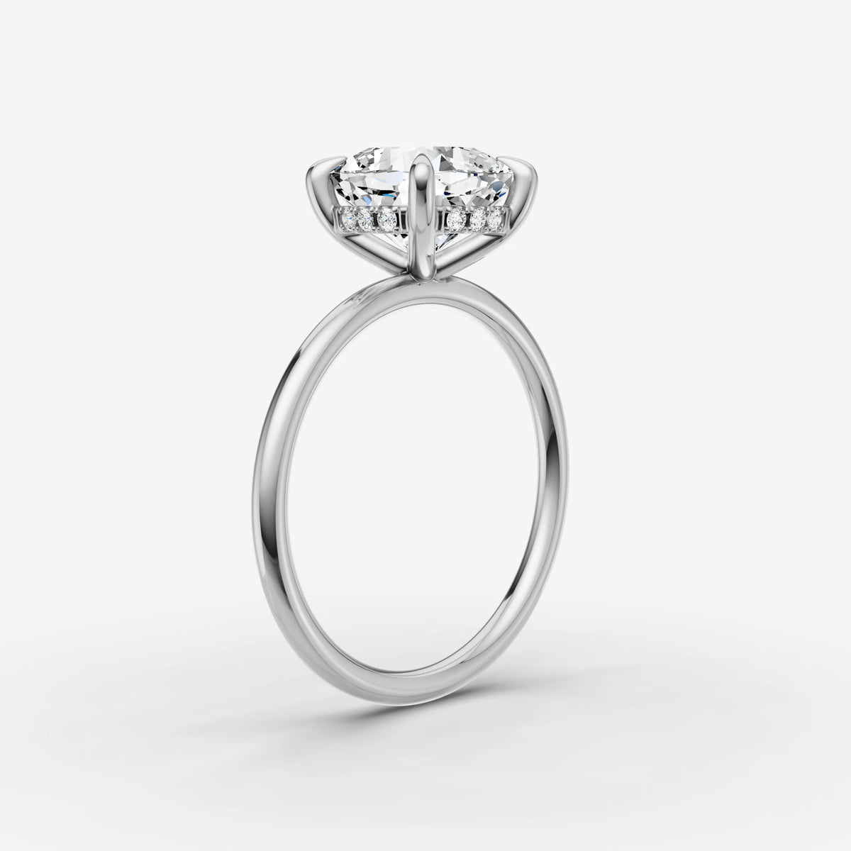 Mystere cushion diamond setting in gold, view 16