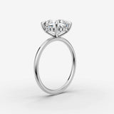 Mystere cushion diamond setting in gold, view 16