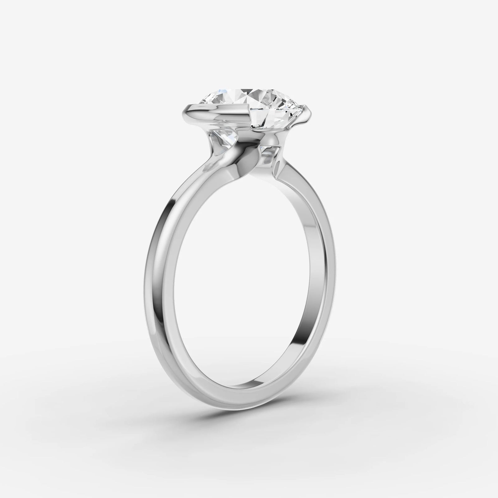 Demi round diamond setting in gold, view 16