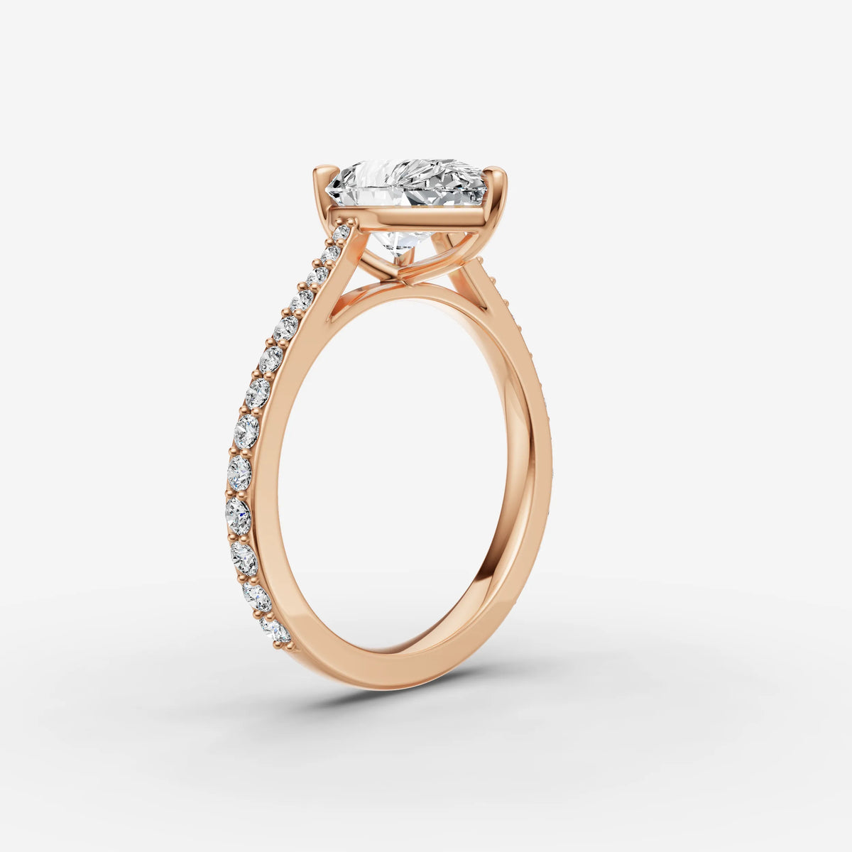 Cathedrale pear diamond setting in gold, view 10