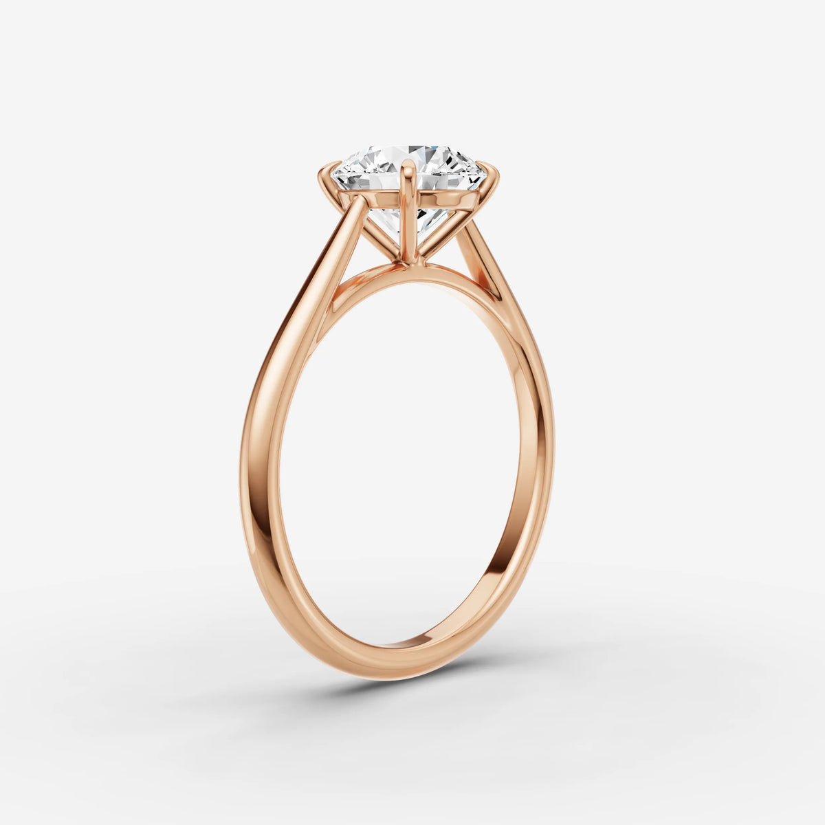 Cathedrale round diamond setting in gold, view 10