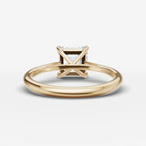 Cathedrale asscher diamond setting in gold, top view