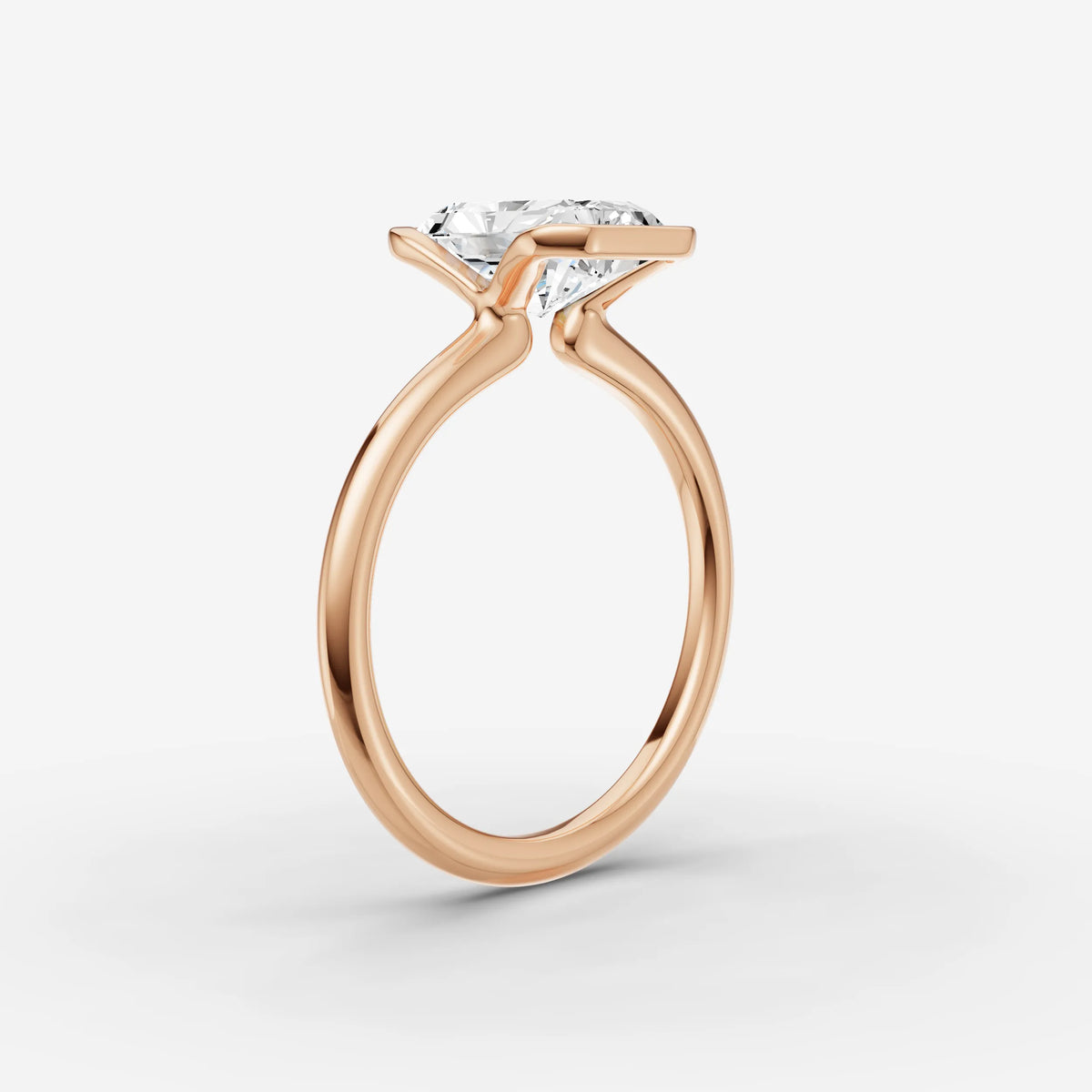 Demi radiant diamond setting in gold, view 10