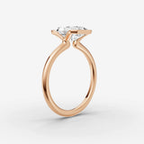 Demi radiant diamond setting in gold, view 10