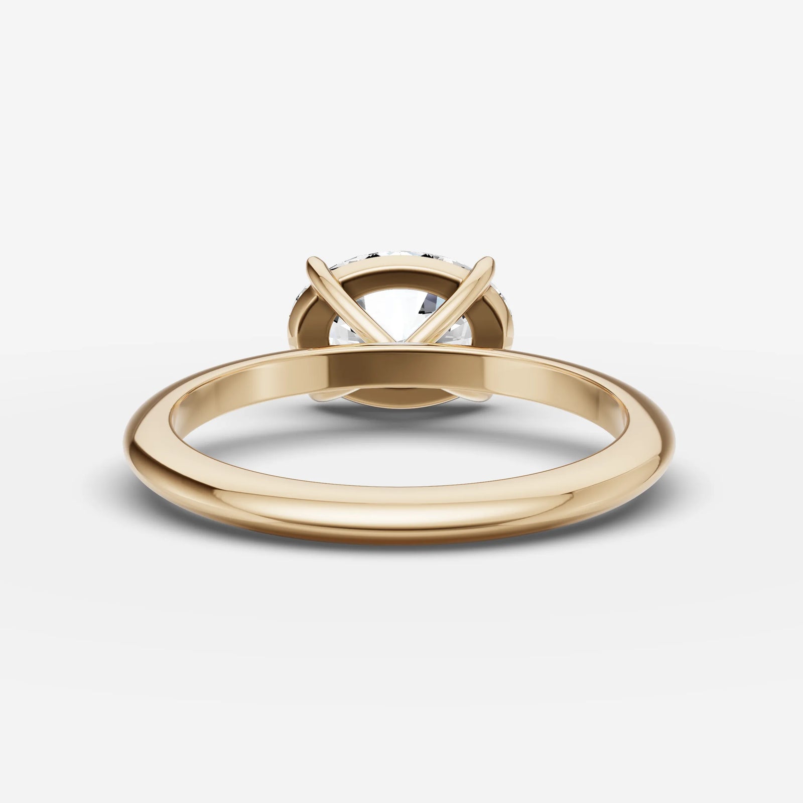Horizon oval diamond setting in gold, top view