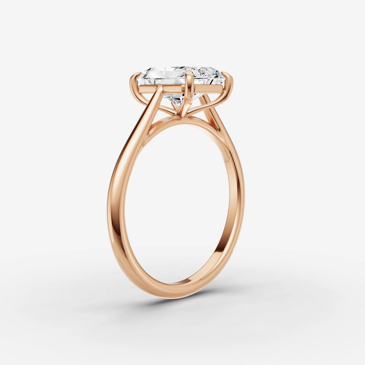 Cathedrale radiant diamond setting in gold, view 10