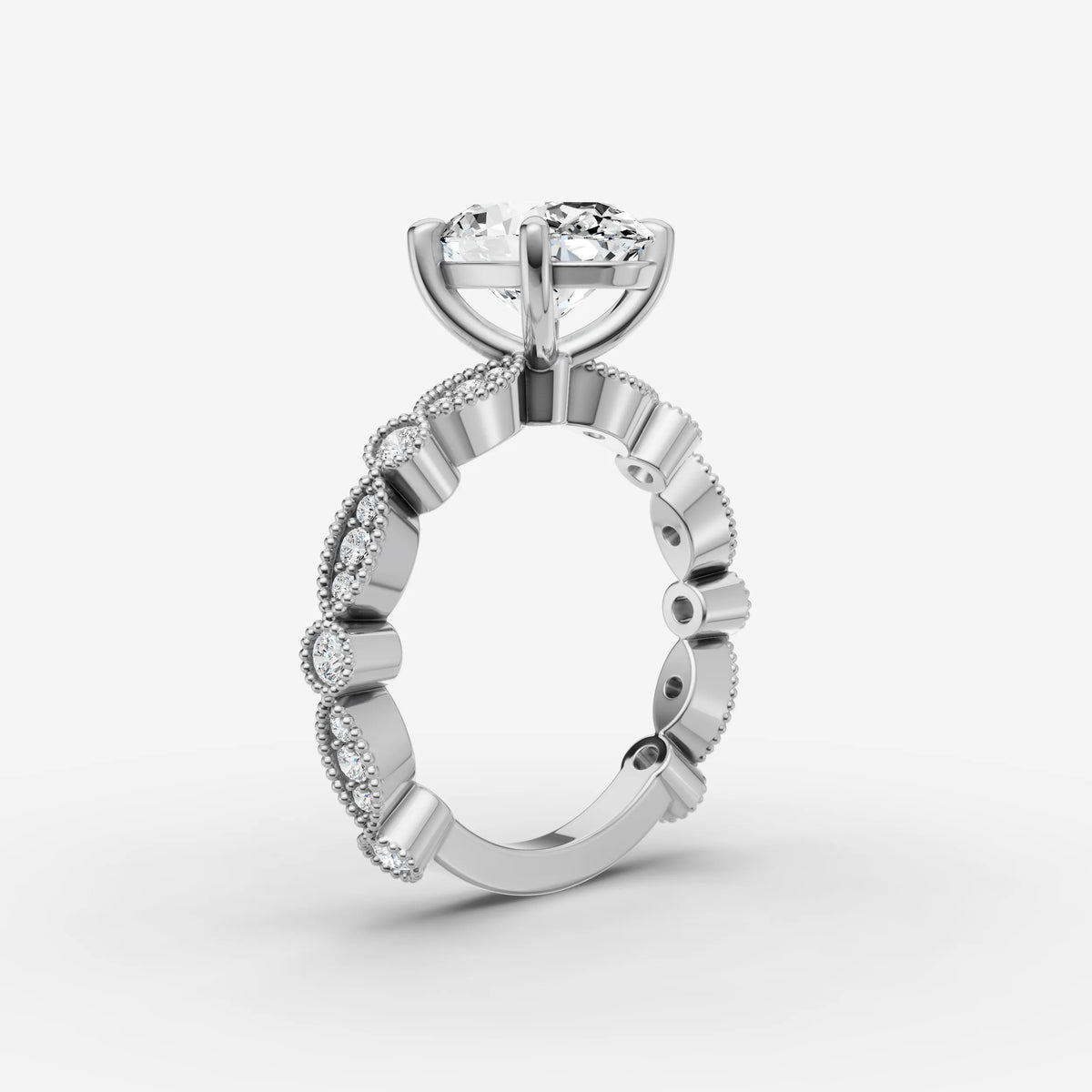 Heritage oval diamond setting in gold, view 16