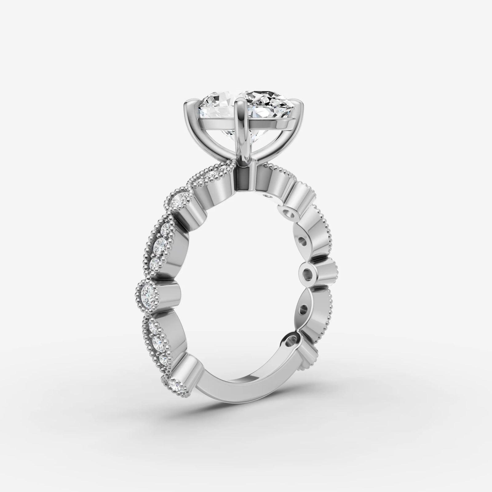 Heritage oval diamond setting in gold, view 16