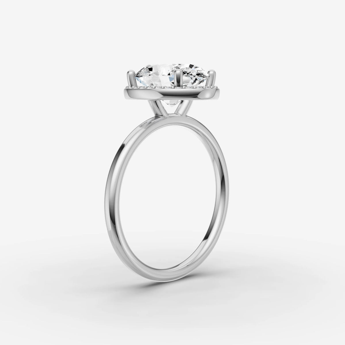 Aurore oval diamond setting in gold, view 16