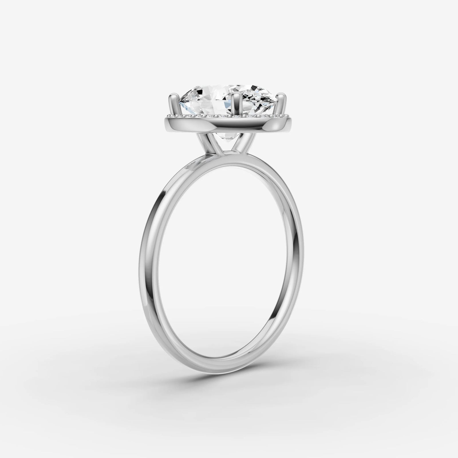 Aurore oval diamond setting in gold, view 16