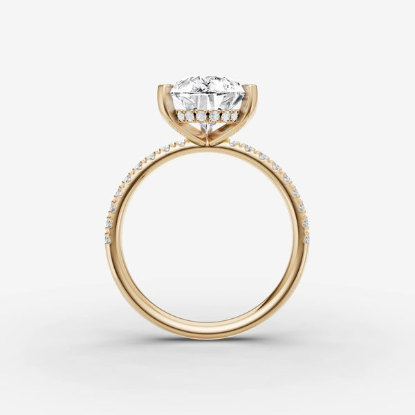 Mystere Etoile Pear ring setting, view 2