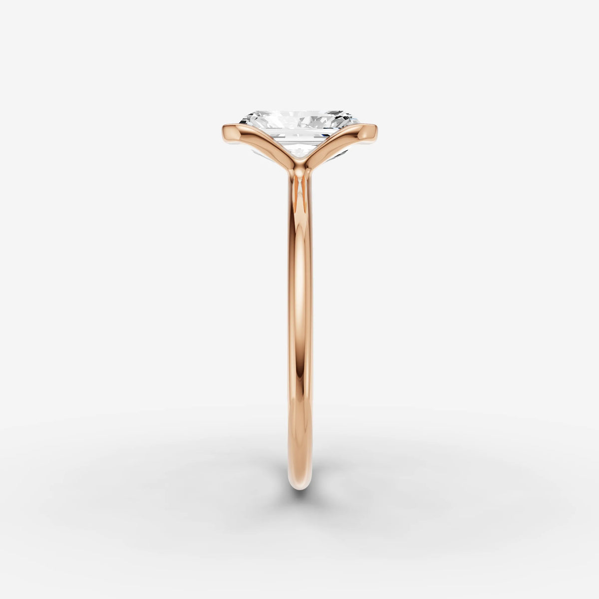 Demi radiant diamond setting in gold, view 11