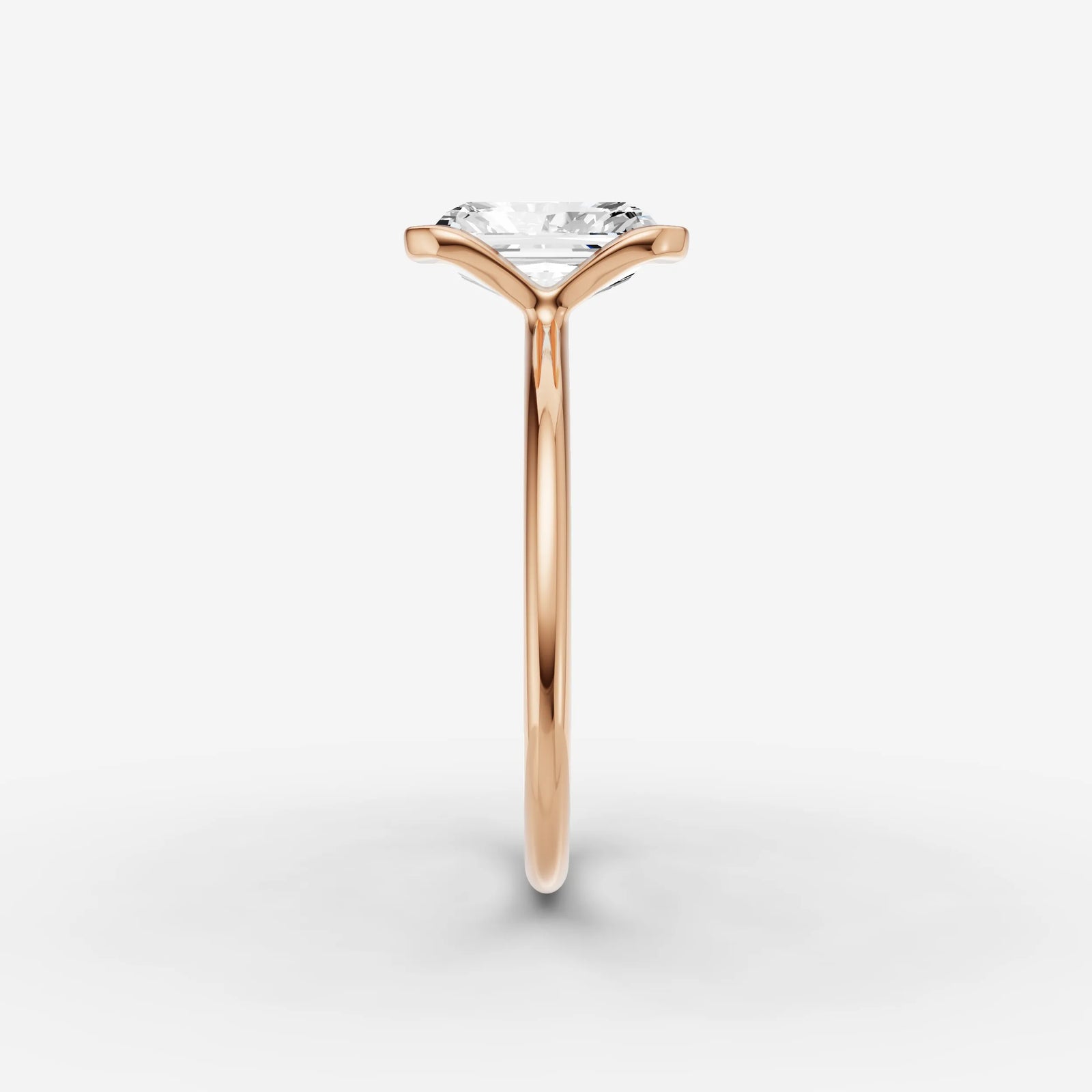 Demi radiant diamond setting in gold, view 11