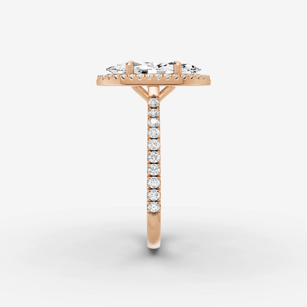 Aurore Etoile marquise diamond setting in gold, view 11