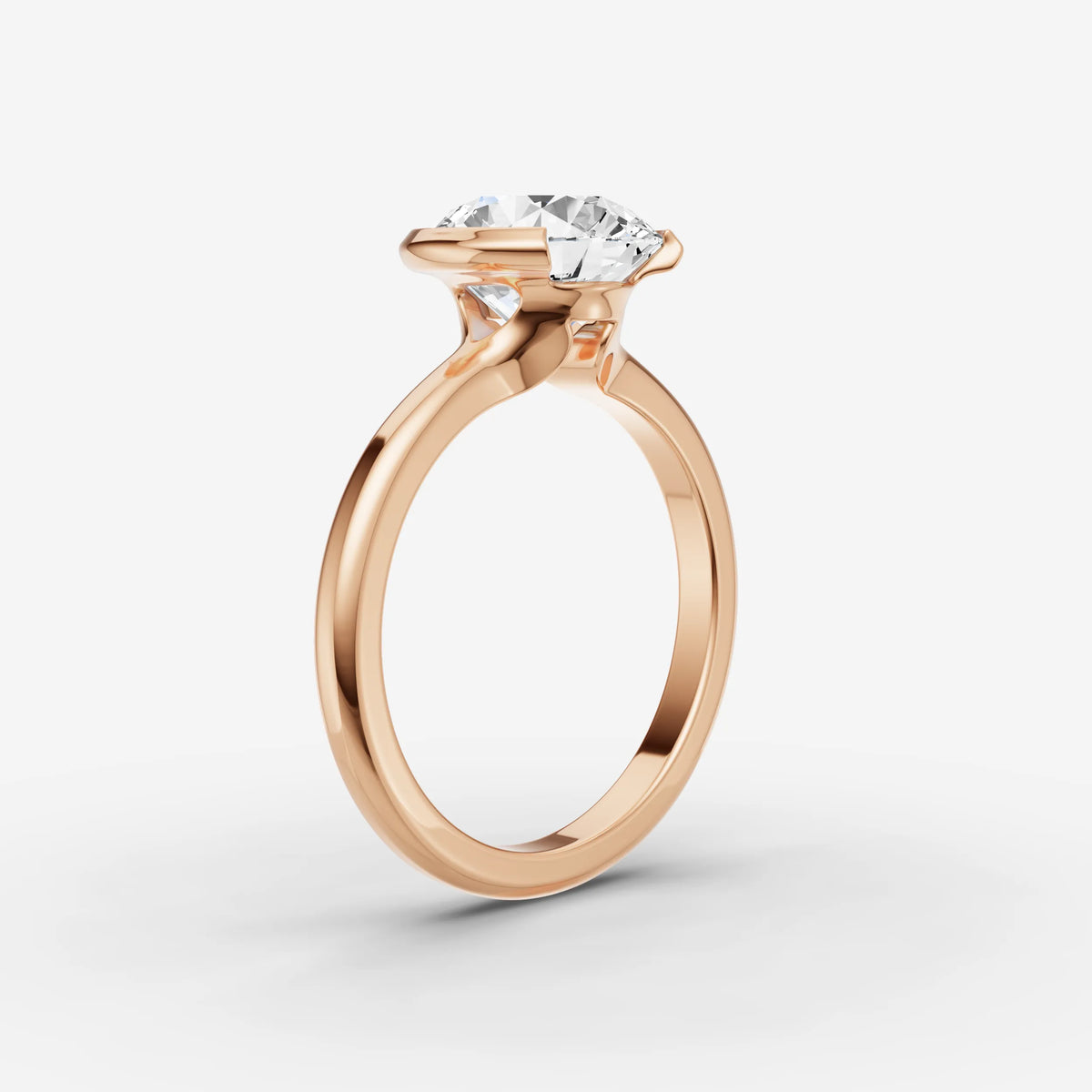 Demi round diamond setting in gold, view 10
