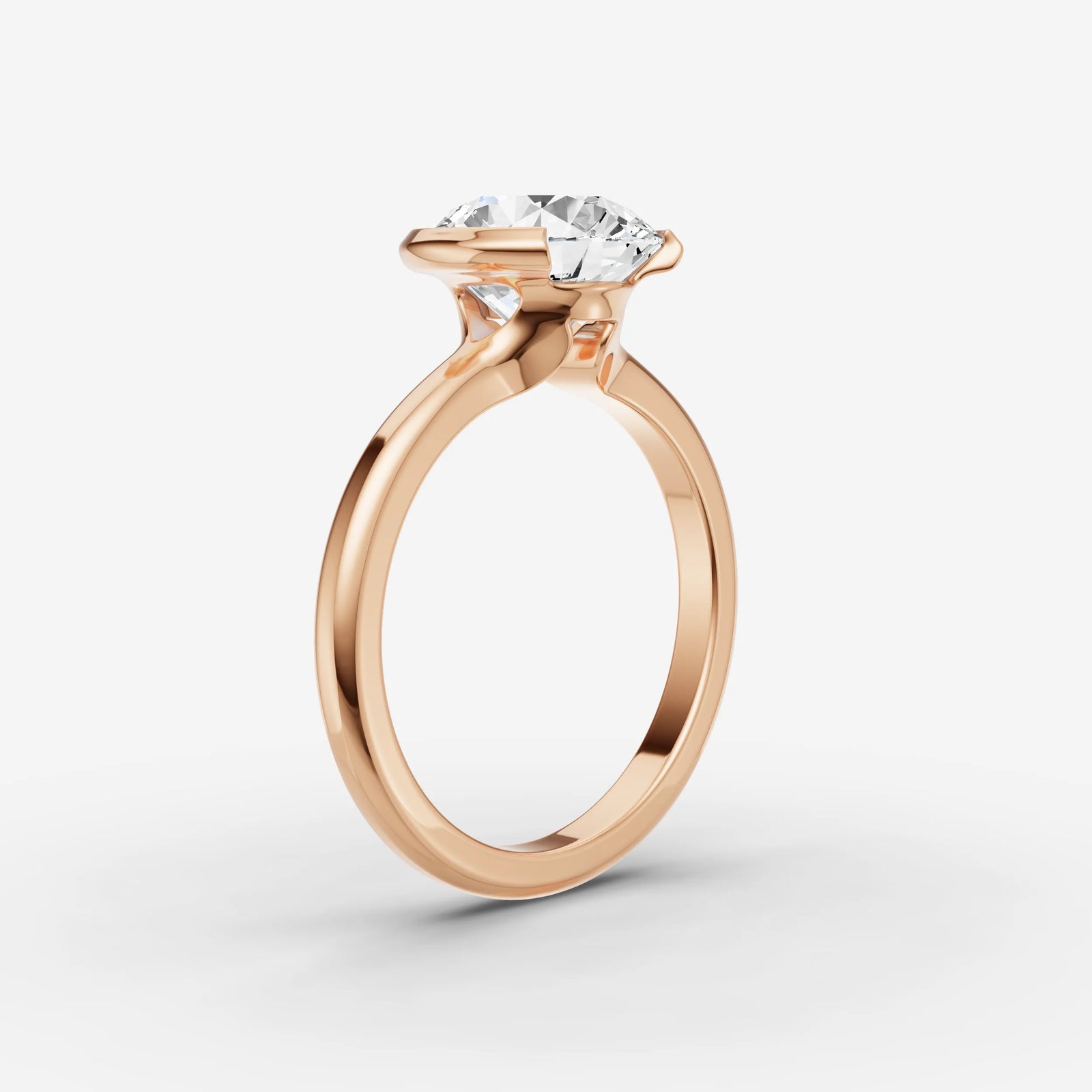 Demi round diamond setting in gold, view 10