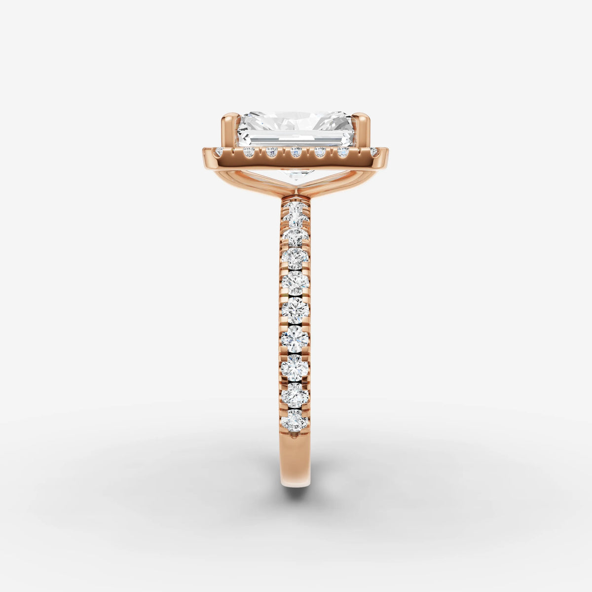 Aurore Etoile radiant diamond setting in gold, view 11
