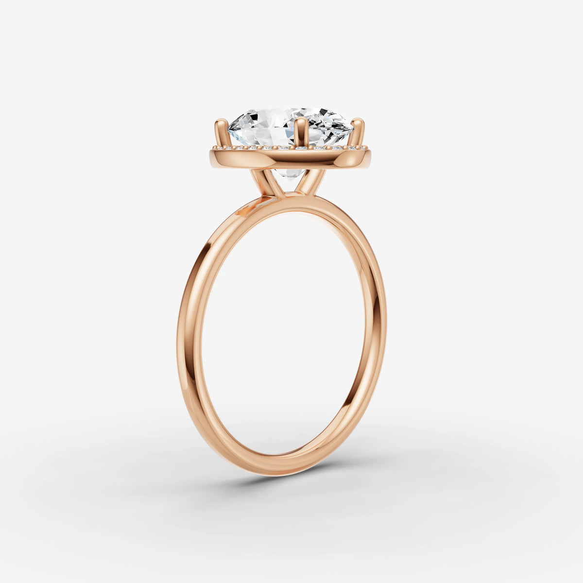 Aurore oval diamond setting in gold, view 10