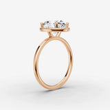 Aurore oval diamond setting in gold, view 10