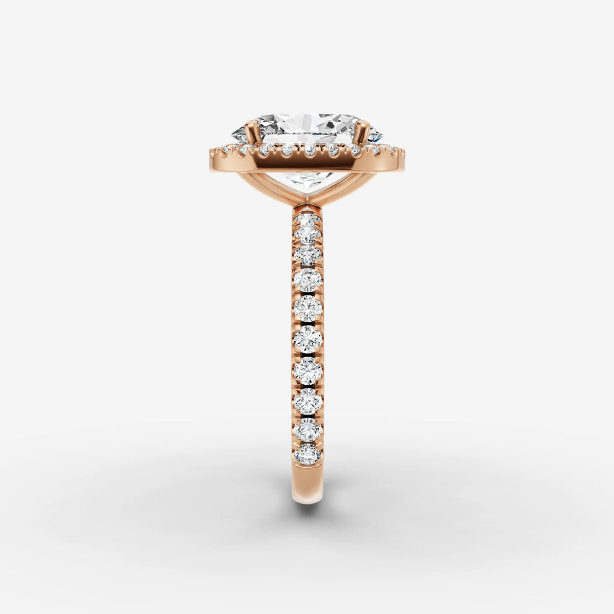 Aurore Etoile oval diamond setting in gold, view 11