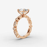 Heritage elongated cushion diamond setting in gold, view 10