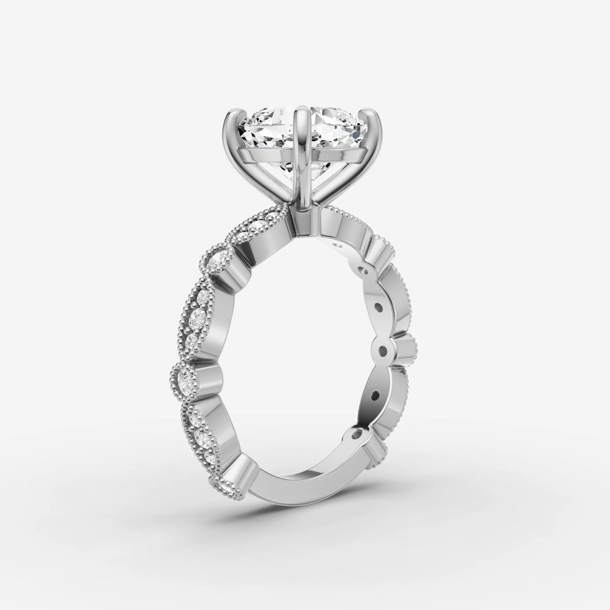 Heritage cushion diamond setting in gold, view 16