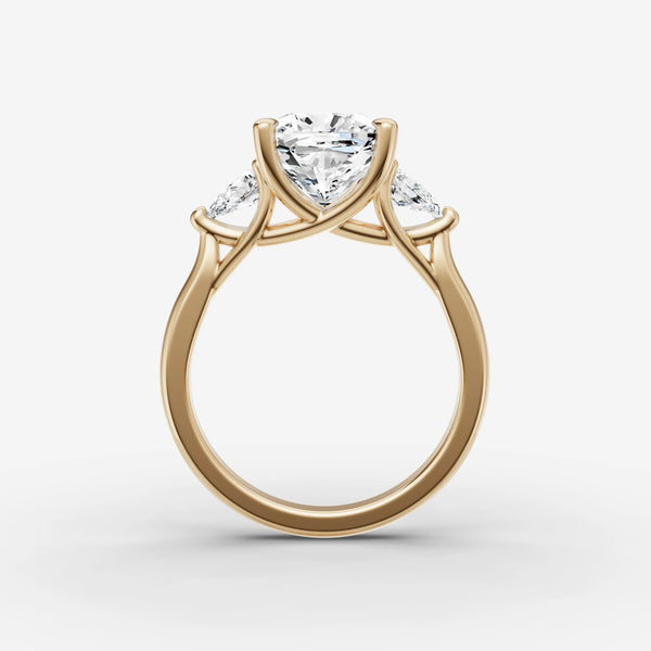 Trinite Cushion ring setting, view 2