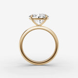 Horizon oval diamond setting in gold, profile angle